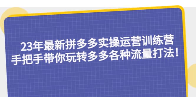 23年最新拼多多实操运营训练营：手把手带你玩转多多各种流量打法！-小二项目网