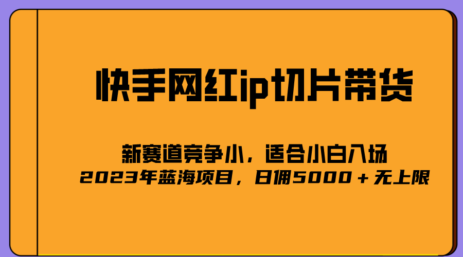 2023爆火的快手网红IP切片，号称日佣5000＋的蓝海项目，二驴的独家授权-小二项目网