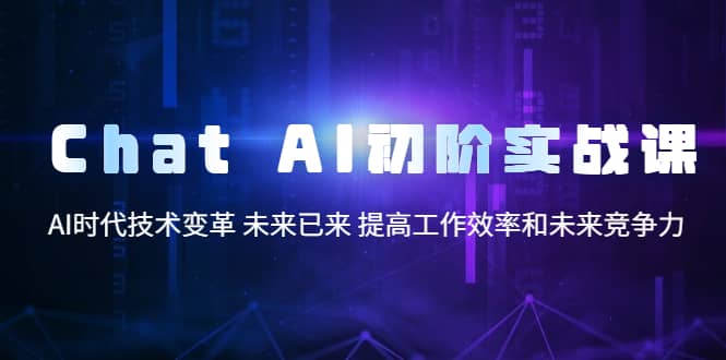 Chat AI初阶实战课，AI时代技术变革 未来已来 提高工作效率和未来竞争力-小二项目网