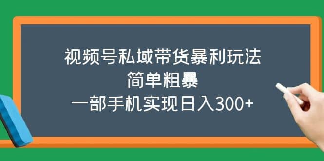 视频号私域带货暴利玩法，简单粗暴-小二项目网