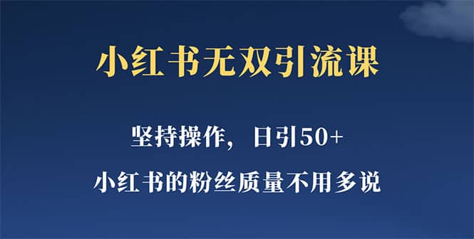 小红书无双课一天引50 女粉，不用做视频发视频，小白也很容易上手拿到结果-小二项目网