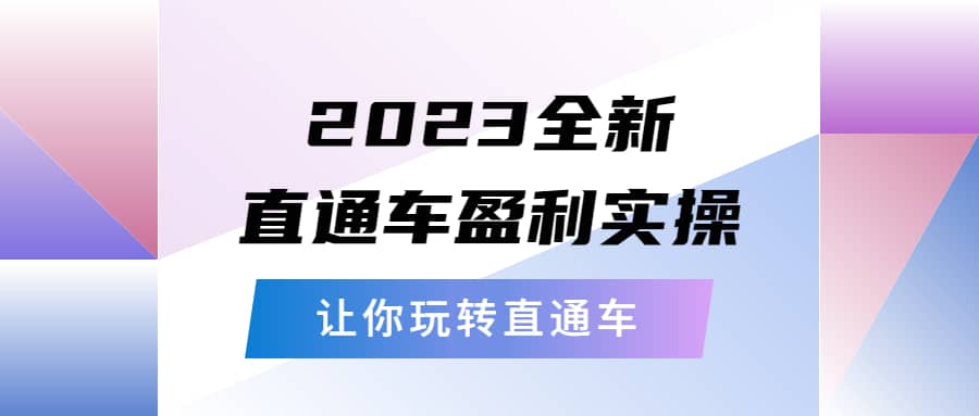 2023全新直通车·盈利实操：从底层，策略到搭建，让你玩转直通车-小二项目网