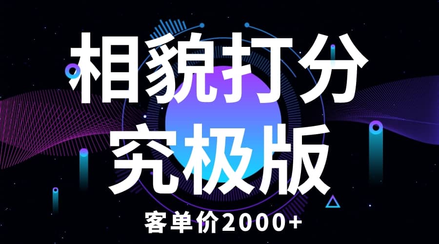 相貌打分究极版，客单价2000 纯新手小白就可操作的项目-小二项目网