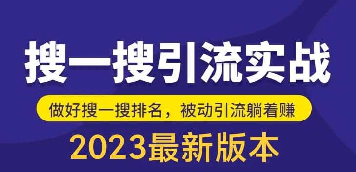 外面收费980的最新公众号搜一搜引流实训课，日引200-小二项目网