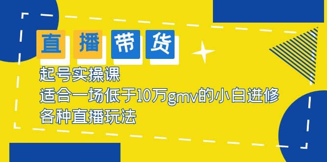 2023直播带货起号实操课，适合一场低于·10万gmv的小白进修 各种直播玩法-小二项目网