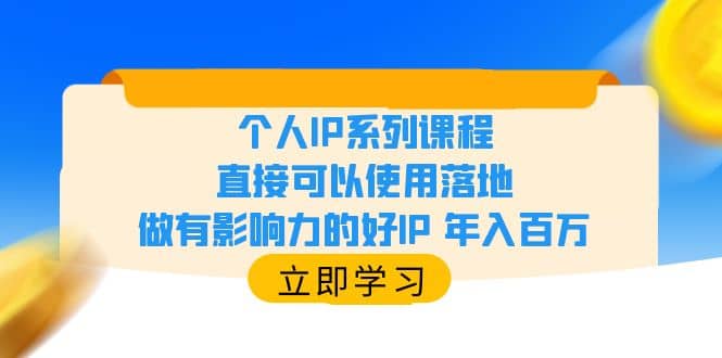 个人IP系列课程，直接可以使用落地，做有影响力的好IP 年入百万-小二项目网