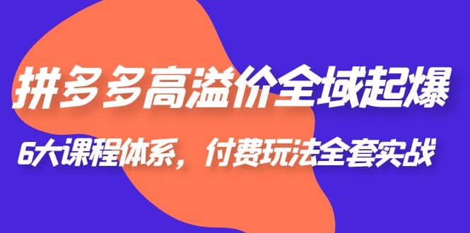 拼多多-高溢价 全域 起爆，6大课程体系，付费玩法全套实战-小二项目网