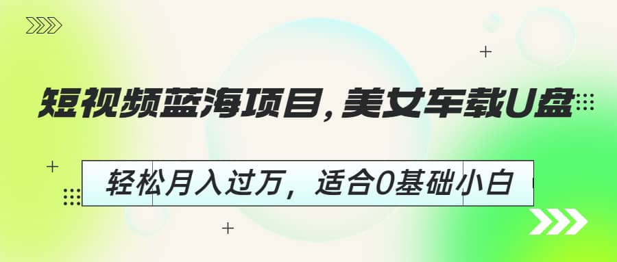 短视频蓝海项目，美女车载U盘，轻松月入过万，适合0基础小白-小二项目网