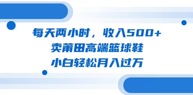 每天两小时，收入500 ，卖莆田高端篮球鞋，小白轻松月入过万（教程 素材）-小二项目网