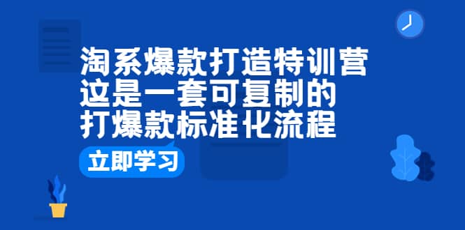 淘系爆款打造特训营：这是一套可复制的打爆款标准化流程-小二项目网