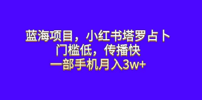 蓝海项目，小红书塔罗占卜，门槛低，传播快，一部手机月入3w-小二项目网