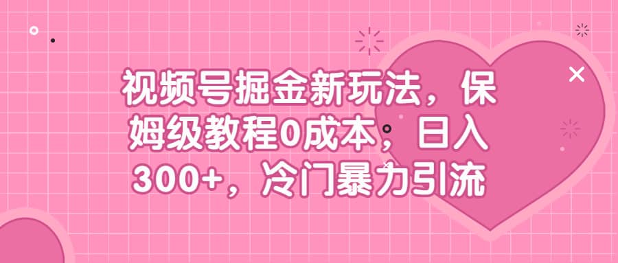 视频号掘金新玩法，保姆级教程0成本，日入300 ，冷门暴力引流-小二项目网