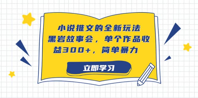 小说推文的全新玩法，黑岩故事会，单个作品收益300 ，简单暴力-小二项目网