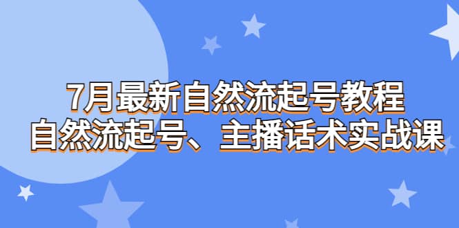 7月最新自然流起号教程，自然流起号、主播话术实战课-小二项目网