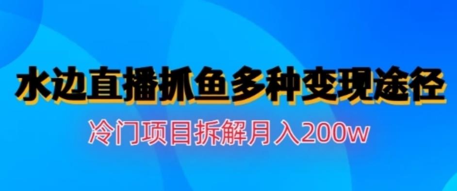 水边直播抓鱼，多种变现途径冷门项目，月入200w拆解【揭秘】-小二项目网