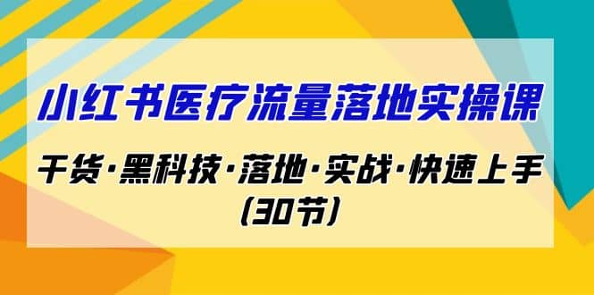 小红书·医疗流量落地实操课，干货·黑科技·落地·实战·快速上手（30节）-小二项目网