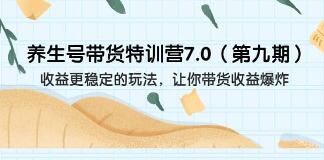 养生号带货特训营7.0（第九期）收益更稳定的玩法 让你带货收益爆炸（11节）-小二项目网