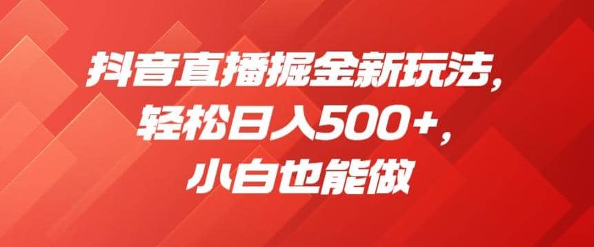 抖音直播掘金新玩法，轻松日入500 ，小白也能做【揭秘】-小二项目网