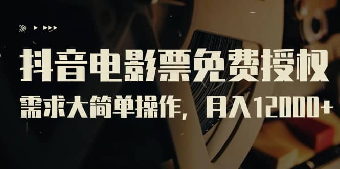 抖音电影票免费授权，需求大简单操作，月入12000 （教程 素材打包）-小二项目网