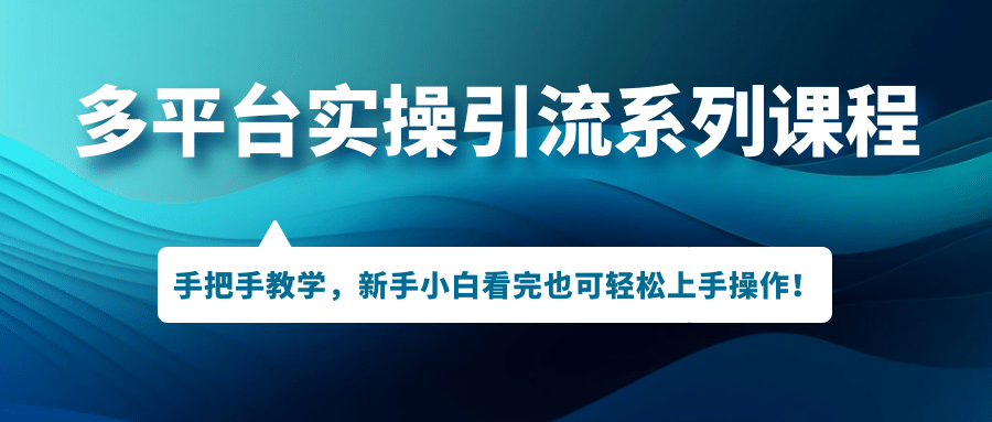 多平台实操引流系列课程，手把手教学，新手小白看完也可轻松上手引流操作-小二项目网