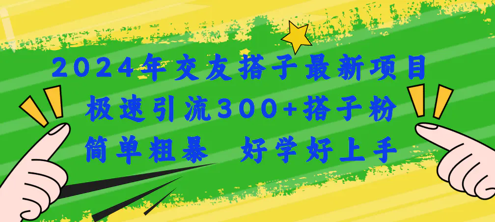 2024年交友搭子最新项目，极速引流300+搭子粉，简单粗暴，好学好上手-小二项目网