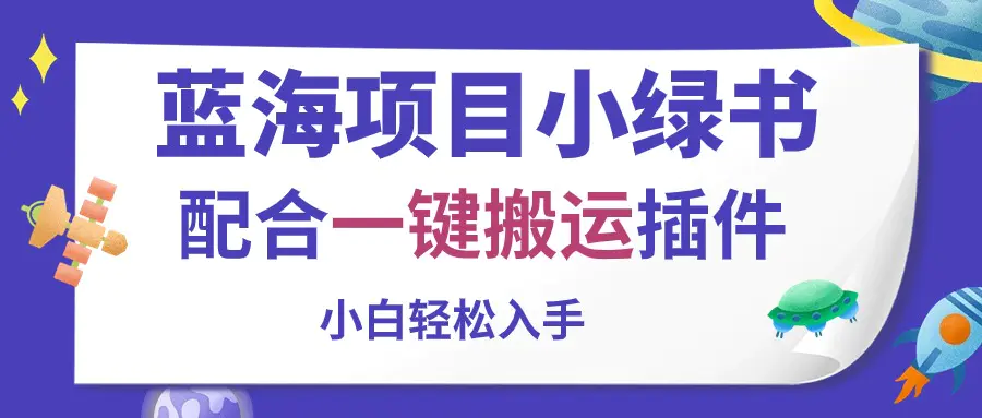 蓝海项目小绿书，配合一键搬运插件，小白轻松入手-小二项目网