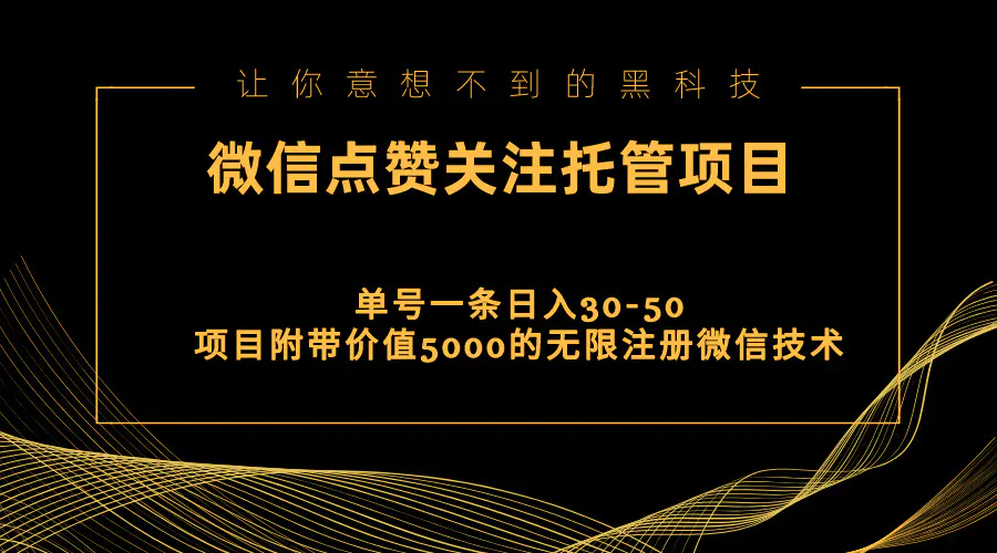 视频号托管点赞关注，单微信30-50元，附带价值5000无限注册微信技术-小二项目网