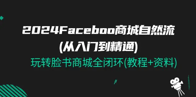 2024Facebook商城自然流(从入门到精通)，玩转脸书商城全闭环(教程+资料)-小二项目网