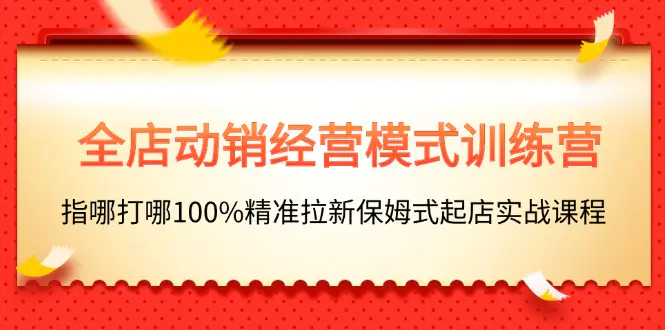 全店动销-经营模式训练营，指哪打哪100%精准拉新保姆式起店实战课程-小二项目网