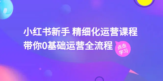 小红书新手 精细化运营课程，带你0基础运营全流程（41节视频课）-小二项目网