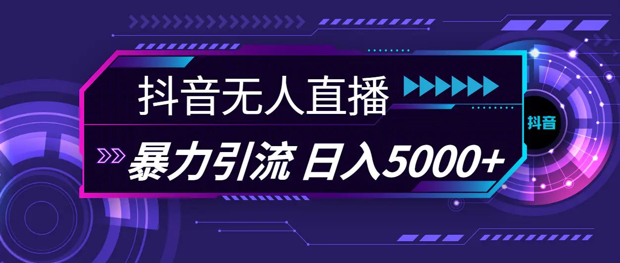 抖音无人直播，暴利引流，日入5000+-小二项目网