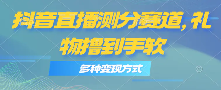 抖音直播测分赛道，多种变现方式，轻松日入1000+-小二项目网