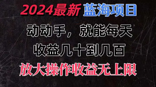 有手就行的2024全新蓝海项目，每天1小时收益几十到几百，可放大操作收益无上限-小二项目网