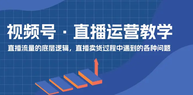 视频号 直播运营教学：直播流量的底层逻辑，直播卖货过程中遇到的各种问题-小二项目网