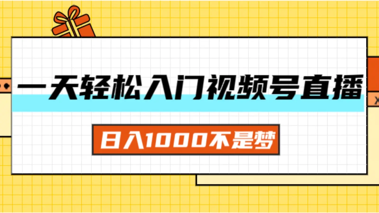 一天入门视频号直播带货，日入1000不是梦-小二项目网