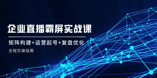 企 业 直 播 霸 屏实战课：矩阵构建+运营起号+复盘优化，全程实操指南-小二项目网