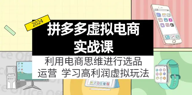 拼多多虚拟电商实战课：利用电商思维进行选品+运营，学习高利润虚拟玩法-小二项目网