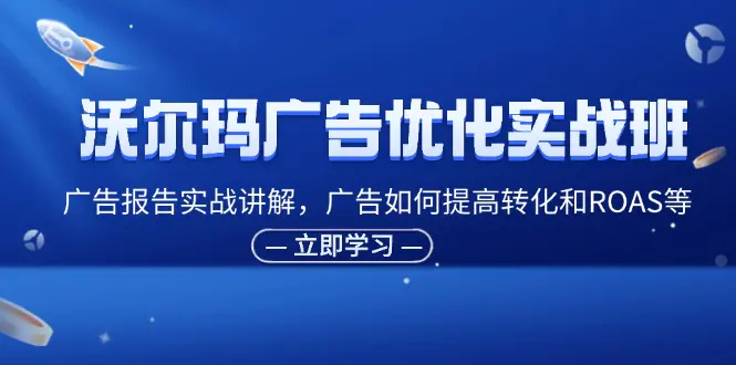 沃尔玛广告优化实战班，广告报告实战讲解，广告如何提高转化和ROAS等-小二项目网