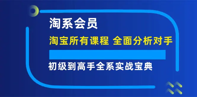 淘系会员【淘宝所有课程，全面分析对手】，初级到高手全系实战宝典-小二项目网