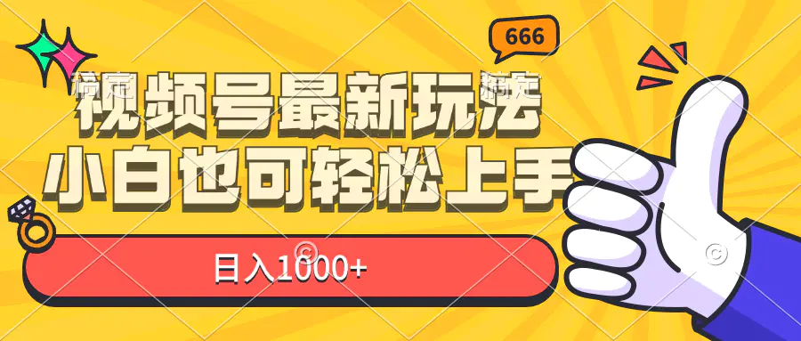 视频号最新玩法，小白也可轻松上手，日入1000+-小二项目网