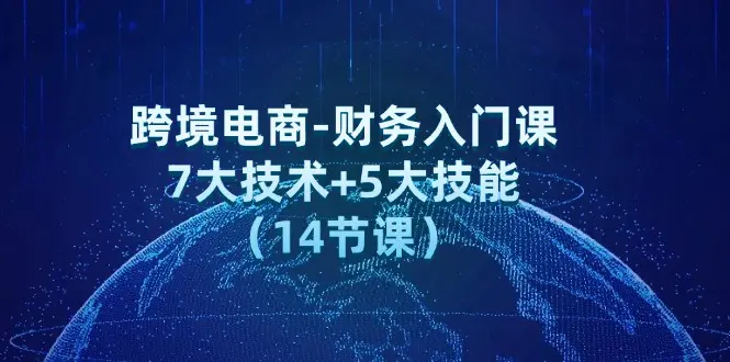 跨境电商-财务入门课：7大技术+5大技能（14节课）-小二项目网