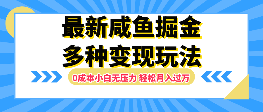 最新咸鱼掘金玩法，更新玩法，0成本小白无压力，多种变现轻松月入过万-小二项目网