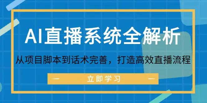 AI直播系统全解析：从项目脚本到话术完善，打造高效直播流程-小二项目网