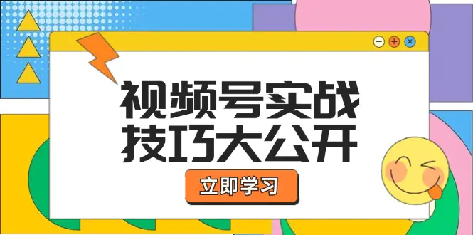 视频号实战技巧大公开：选题拍摄、运营推广、直播带货一站式学习-小二项目网