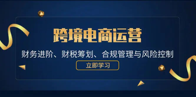 跨境电商运营：财务进阶、财税筹划、合规管理与风险控制-小二项目网