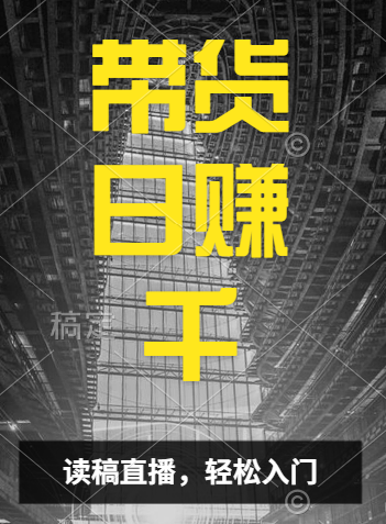 视频号技术直播带货， 会读稿就行，小白日入1000+-小二项目网