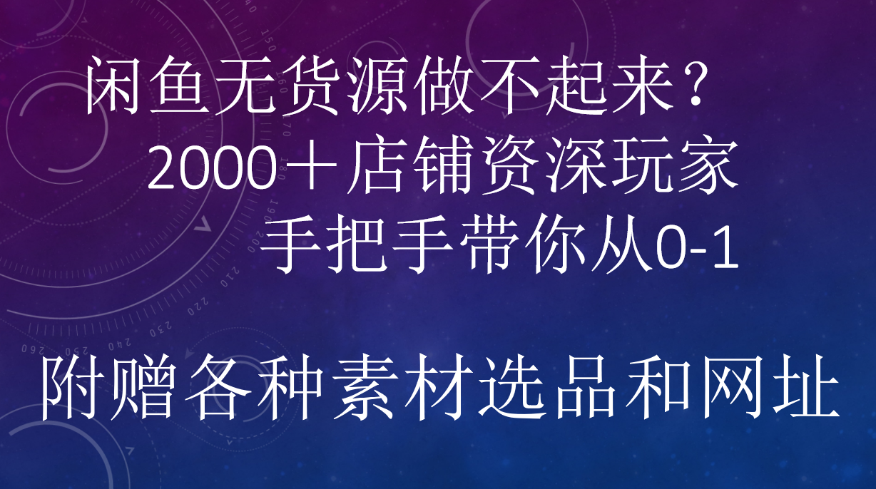 闲鱼已经饱和？纯扯淡！闲鱼2000家店铺资深玩家降维打击带你从0–1-小二项目网