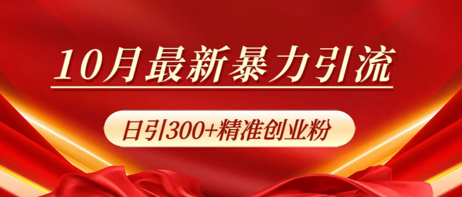 10月最新暴力引流，日引300+精准创业粉-小二项目网