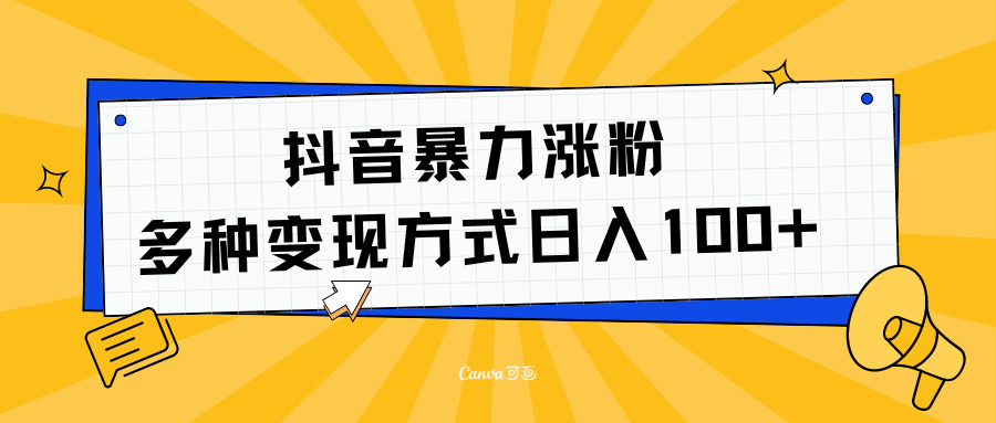 抖音暴力涨粉：多方式变现 日入100+-小二项目网