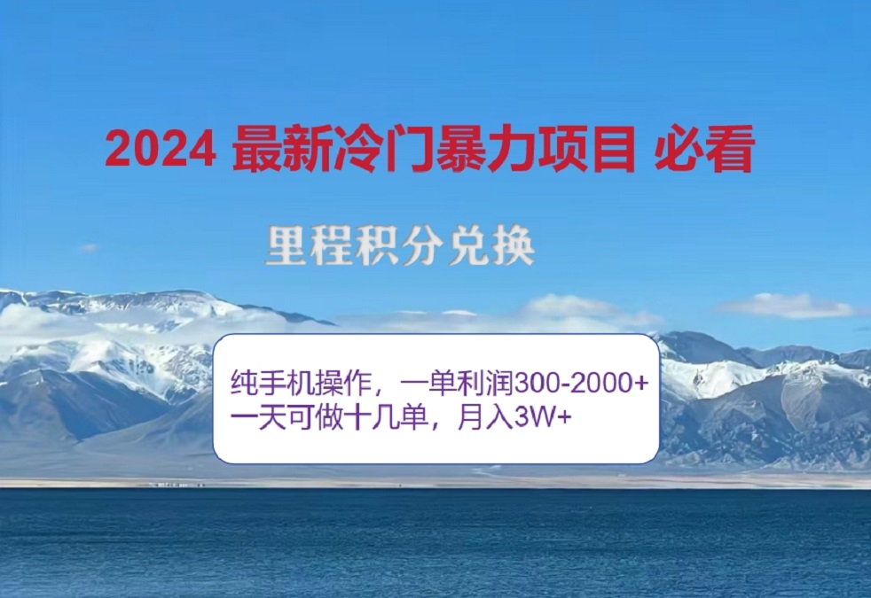 2024惊爆冷门暴利！出行高峰来袭，里程积分，高爆发期，一单300+—2000+，月入过万不是梦！-小二项目网